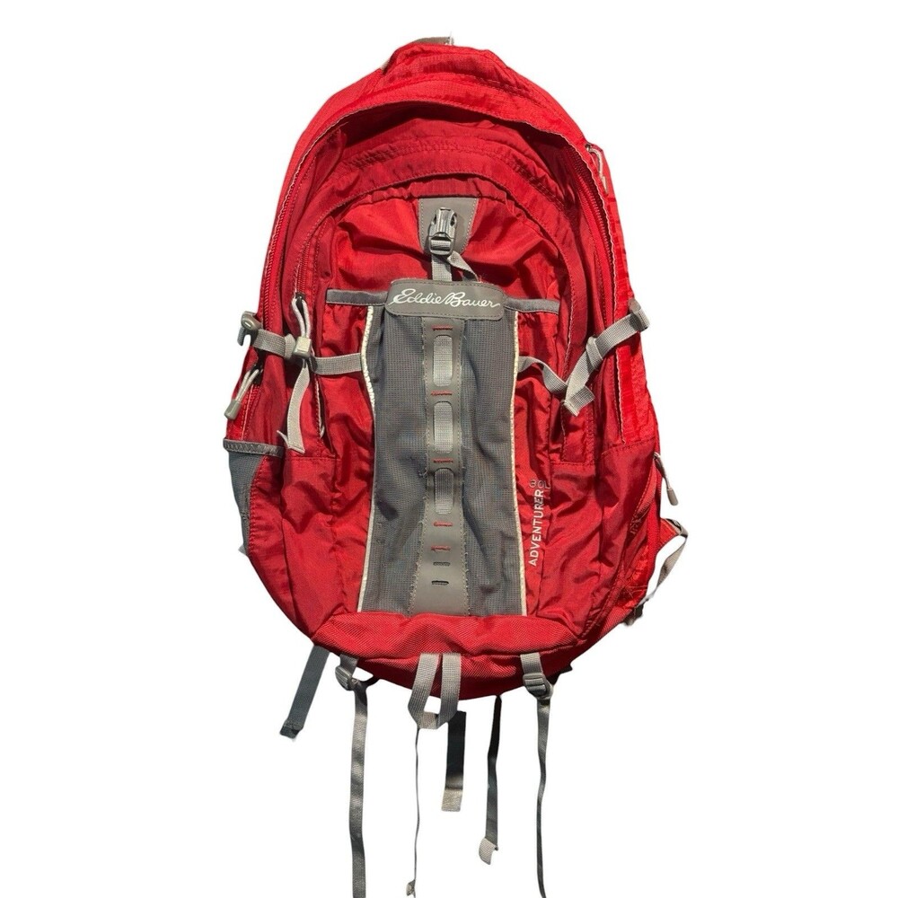 Eddie Bauer Adventurer 30L Hiking Laptop Backpack Red 20x13x7"